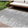 Silver Gray And Ivory Abstract Washable Indoor Outdoor Area Rug - 2 of 4
