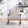 CAVINAS Linen Glider Rocking Chair with Mid-Height Backrest,Upholstered Rocking Chair,Nursery Accent Chair for Bedroom - 2 of 4