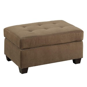 Poundex,Poundex Tufted Fabric Cocktail Ottoman - 1 of 4