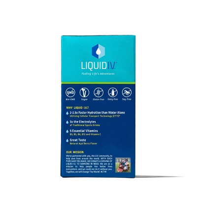 Liquid I.V. Hydration Multiplier Vegan Powder Electrolyte Supplements - Watermelon - 0.56oz each/10ct