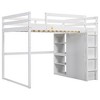 PAGED Full Size Loft Bed Simple Modern Metal Bed Frame with Desk, 3 Linen Drawers, LED and Guardrail for Bedroom - 4 of 4