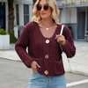 Clearlove Womens Chunky Knit Cardigan Solid Color Oversized Soft Open Front Sweater Cozy Loose Fit Boho Loungewear Fall Winter Wrap - 4 of 4