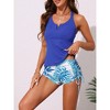 INSPIRE CHIC Women's Criss Cross Strappy Pattern Drawstring Boyshorts Bottoms Swimwear Suits Bikini Sets 2 Pieces - 2 of 4