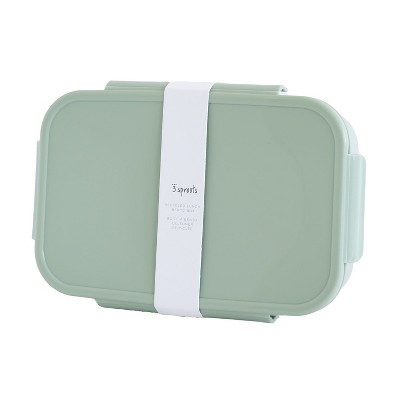 Green Recycled Plastic Leakproof Bento Box with Compartments