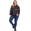 Agnes Orinda Women's Plus Size Casual Pullover Owl Print Comfty Pullover Sweatershirts - 3 of 4