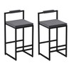 SKRAN Modern Bar Stools Upholstered Velvet Set of 2 With Footrest & Back Support Durable For Entertainment Or Daily Use - 4 of 4