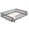 LOVMOR Montessori Floor Bed with Safety High Fence, Wood Kids Floor Beds Frame, Solid Wood Toddler Playhouse Bedframe - 2 of 4
