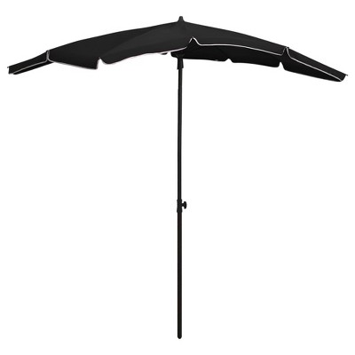 vidaXL Garden Parasol with Pole 78.7"x51.2" Black