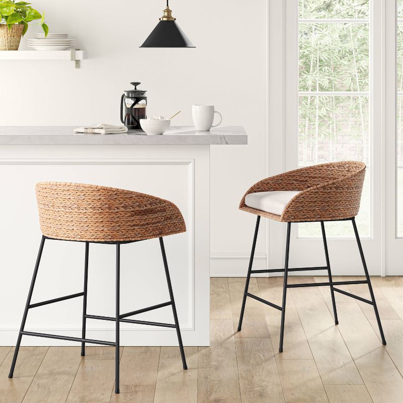 Landis Woven Backed Counter Height Barstool with Cushion - Threshold&#8482;, 3 of 15