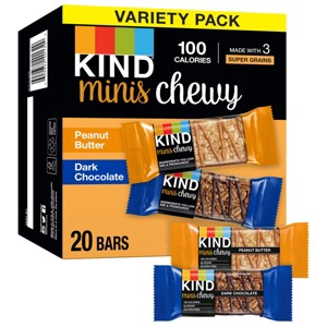 KIND Mini Chewy Peanut Butter + Dark Chocolate - 16oz/20ct - 1 of 4