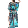 HAPPY BAY Women's House Daily Routine Evening Wear Loungewear Maxi Kaftan Casual Long Slit Dress Caftan Slit Dresses for Women 2X-3X Multi,Abstract - 4 of 4