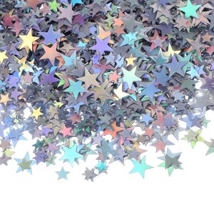 Unique Bargains Christmas Decorations DIY Twinkle Metallic Foil Glitter Star Tables Confetti 0.2/0.4 Inch 0.07 Ibs - 1 of 4
