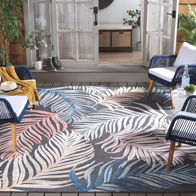 Elysian Fields Black & Rust Floral 8' x 10' Easy-Care Rug