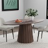 Spassway 67"L*33.5"W*30"H Oak Wood Dining Table for 6 People with Solid Wood Pedestal Kitchen Table for Living Room Dining Room - 2 of 4