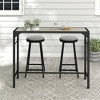 Outsunny Outdoor Bar Table, 47" Patio Bar Height Table with Built-In Bottle Opener, Plastic Top with Wood Grain and Steel Frame, Light Brown - 2 of 4