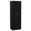 CAVINAS Wardrobe Closet,Armoire Closet with Double Doors,2 Drawers,1 Integrated Hanging Rod,Metal Handles,Wardrobe for Bedrooms,Dressing Room - 4 of 4
