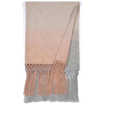 Aria Blush And Blue Ombre Decorative Throw - Shiraleah