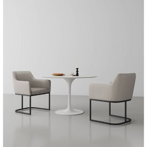 Set of 2 Serena Modern Leatherette Upholstered Dining Armchairs - Manhattan Comfort - 1 of 4