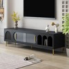 Modern TV Stand for TVs up to 70", TV Media Console Table with Acrylic Doors - ModernLuxe - 2 of 4