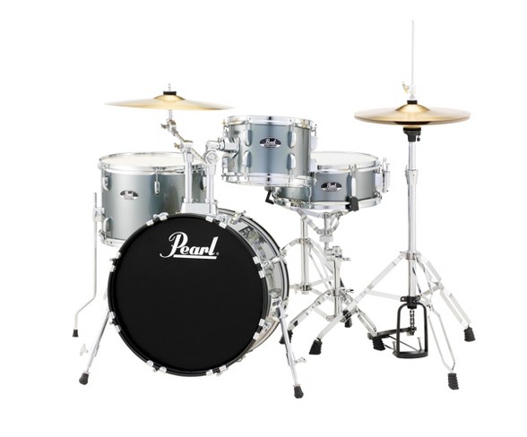 Pearl Roadshow 4pc Drumset with Hardware & Cymbals - Charcoal (RS584)