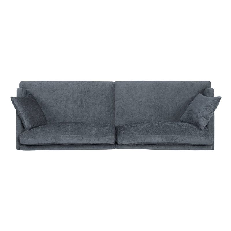 Malverne Contemporary 3 Seater Fabric Sofa with Accent Pillows Charcoal/Dark Brown - Christopher Knight Home, 6 of 12