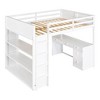 NicBex Full Size Bunk Bed with Desk Loft Bed Pine Bed Frame with Shelves, Drawers, Ladder and Full Length Guardrails, No Box Spring Required - 3 of 4