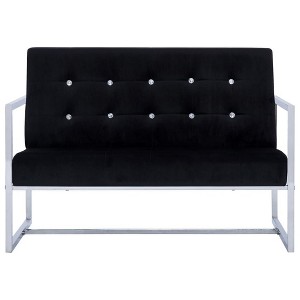 vidaXL 2-Seater Sofa with Armrests - Dark Gray and Black - 1 of 4