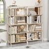 Wood Industrial Console Bookshelf,5-Tier Shelf with Open Shelves and Metal Frame,Living Room Freestanding Display Storage Rack-Baofuwish - 2 of 4