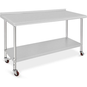 Acekool 36" NSF Stainless Steel Prep Table – 2-Tier Commercial Workstation for Kitchen, Garage & Restaurant Use - 1 of 4