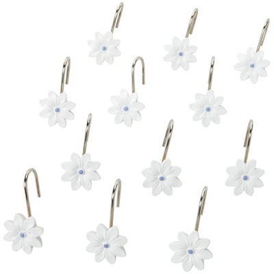 The Lakeside Collection Blue Floral Bath Collection - Set of 12 Shower Hooks