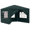vidaXL Party Tent Green Polyethylene roof and side panels, Steel frame - 2 of 4