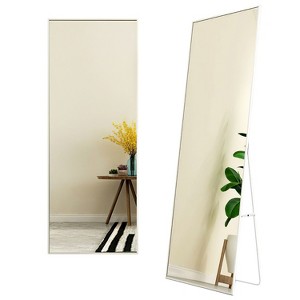 NewHome"65x25.6" Full Length Mirror with Aluminum Alloy Frame, Free Standing, Hanging or Leaning Option"White - 1 of 4