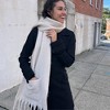 Extra Long Fringe Scarf With Pocket Cream / Cream - 2 of 2