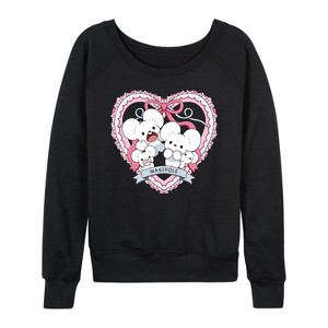 Women's - Pokémon - Maushold 4 Coquette Lightweight French Terry Wide Neck Long Sleeve Graphic Shirt - 1 of 4