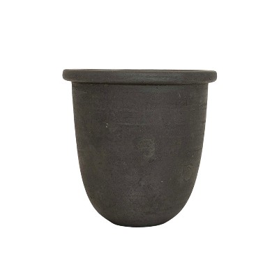 6.5" Smoke Colored Planter Black Terracotta by Foreside Home & Garden