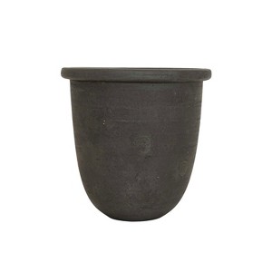 6.5" Smoke Colored Planter Black Terracotta - 1 of 4