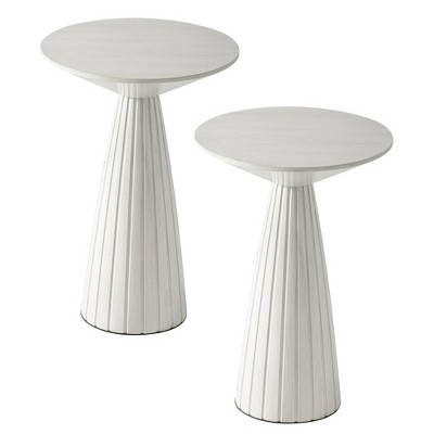 COZAYH Pedestal Small Round Martini Table for Living Rooms or Bedrooms, Set of 2