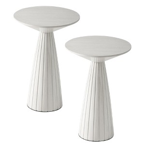 COZAYH Pedestal Small Round Martini Table for Living Rooms or Bedrooms, Set of 2 - 1 of 4