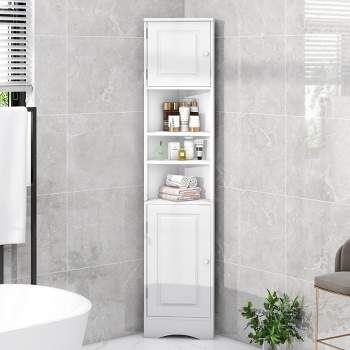 Home Office Bathroom Floor Cabinet, Free Standing Corner Cabinet