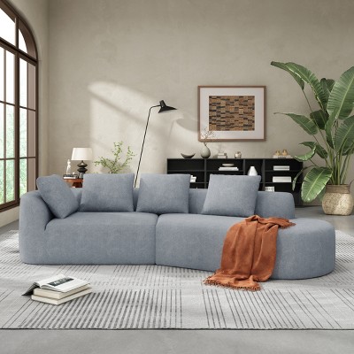 116" Curved Sectional Sofa with Chaise Lounge,High-Density Foam Cushion,Modern 2-Piece Couch for Living Room-Baofuwish