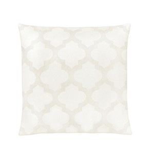 Kate Aurora Maison Textured Quatrefoil Clover 18" X 18" Filled Accent Throw Pillow - 1 of 3