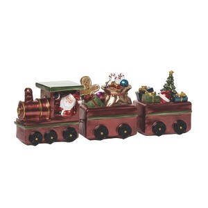 Transpac Resin 15.7 in. Multicolor Christmas Santa Presents Train Decor - 1 of 4