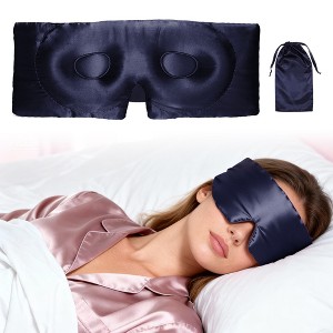 Unique Bargains 22 Pure Silk Sleep Mask with Travel Pouch 1 Pc - 1 of 4