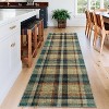 Washable Non-Slip Runner Rug - Plaid Hallway, Kitchen, Entryway Mat - Stain Resistant Farmhouse Carpet - 3 of 4