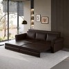 93"Pull Out Sofa Couch Bed Sofa King Size 3 In 1 Convertible Sleeper Sofa Bed Faux Leather Chesterfield Sofa With Nailhead Trim &Rolled Arm-Cuddlewood - 2 of 4