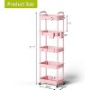 Boersma 5 Tier Rolling Utility Cart with Drawer,Utility Cart Made of Multifunctional Storage Organizer Tool for Kitchen,Bathroom,Living Room - 3 of 4