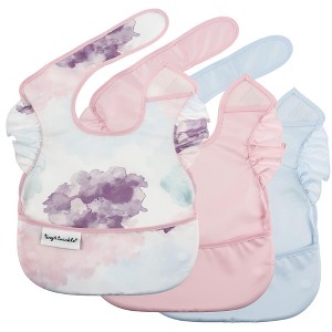 Tiny Twinkle Mess-Proof and Waterproof Baby Food Bib for Boys or Girls, Machine Washable and BPA-Free w/Adjustable Closure - 1 of 4