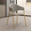 LeisureMod Upholstered Dining Chair inLeather/Velvet with Stainless Steel Legs Bella Series Set of 2 - 2 of 4