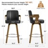 Bekrvio 26" Swivel Counter Height Bar Stools Set of 1/2/3/4,Faux Leather Upholstered Bar Chairs with Back & Arm for Kitchen Island,Black - 4 of 4
