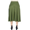 24seven Comfort Apparel Elastic Waist Pleated Pocket Midi Skirt - 3 of 4